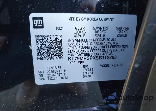 KL79MPSPXSB112288: 44122653