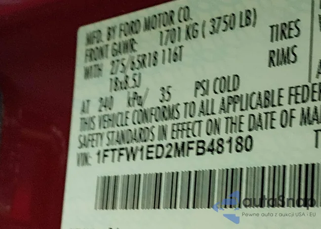 1FTFW1ED2MFB48180: 44122827