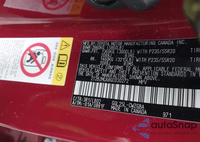 2T2BZMCA8GC030272: 44122856