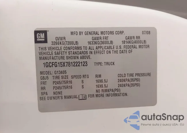 1GCFG15X781222123: 44123002