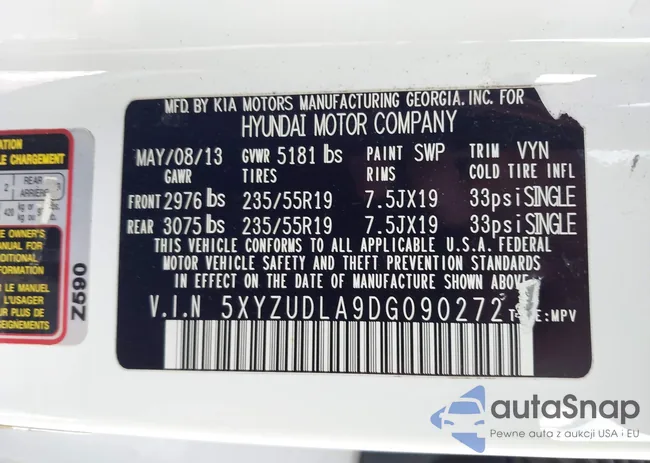 5XYZUDLA9DG090272: 44123032