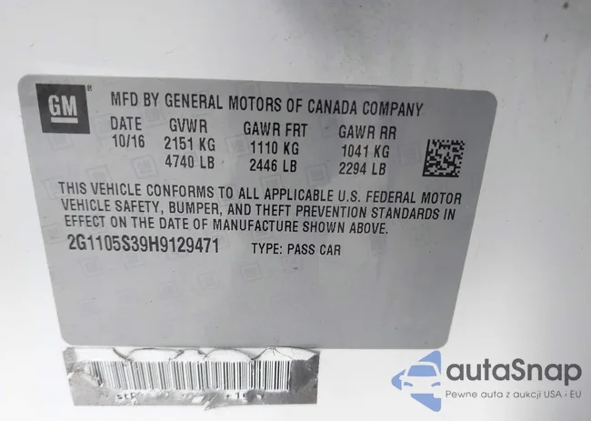 2G1105S39H9129471: 44123072