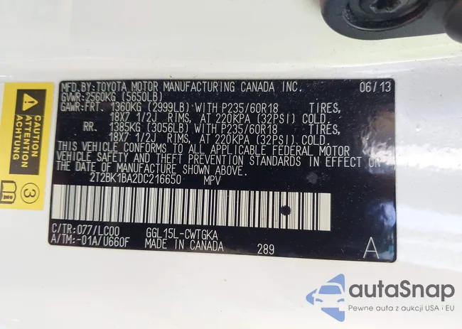 2T2BK1BA2DC216650: 44123076