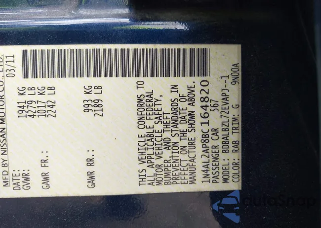 1N4AL2AP8BC164820: 44122132