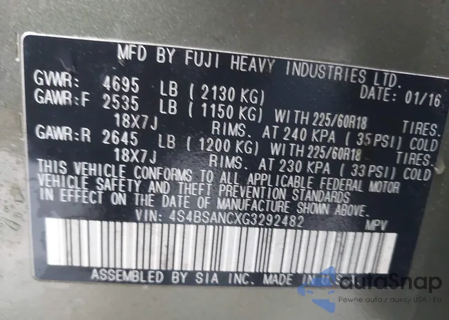 4S4BSANCXG3292482: 44122160