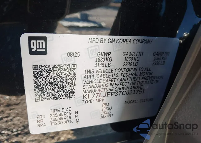 KL77LJEP3TC021751: 44122341