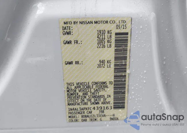 1N4AL3APXFC439163: 44122363