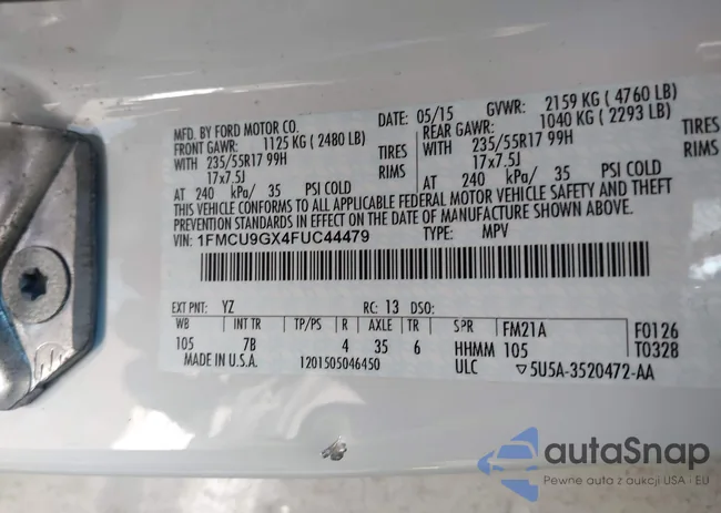 1FMCU9GX4FUC44479: 44122408