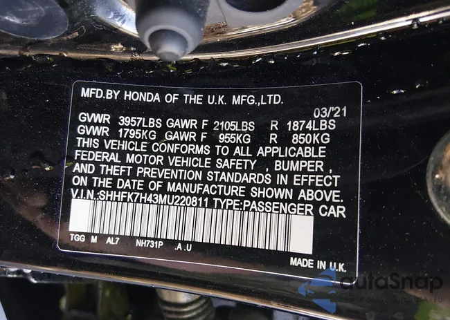 SHHFK7H43MU220811: 44122420