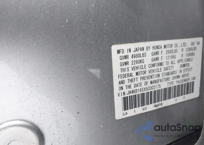 JH4KB165X5C002175: 44123508