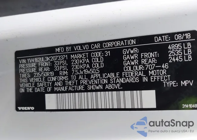 YV4162UL3K2073371: 44123589