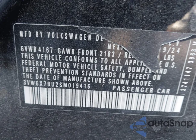 3VW5X7BU2SM019415: 44123616