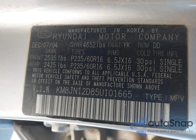 KM8JN12D85U101665: 44123623