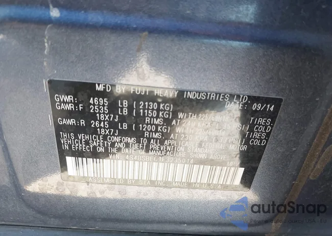 4S4BSBLC1F3235014: 44123685