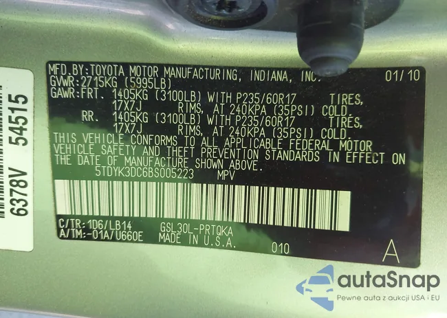 5TDYK3DC6BS005223: 44123732