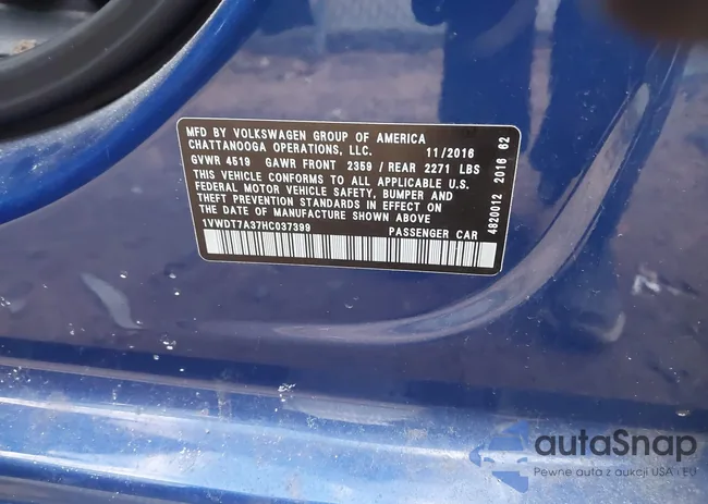 1VWDT7A37HC037399: 44123787