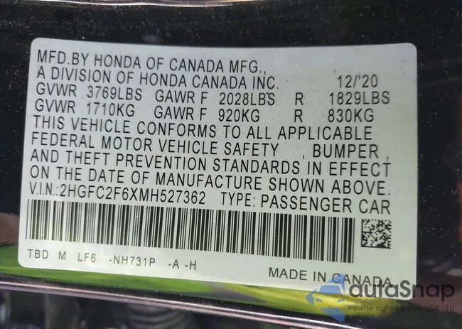 2HGFC2F6XMH527362: 44123803