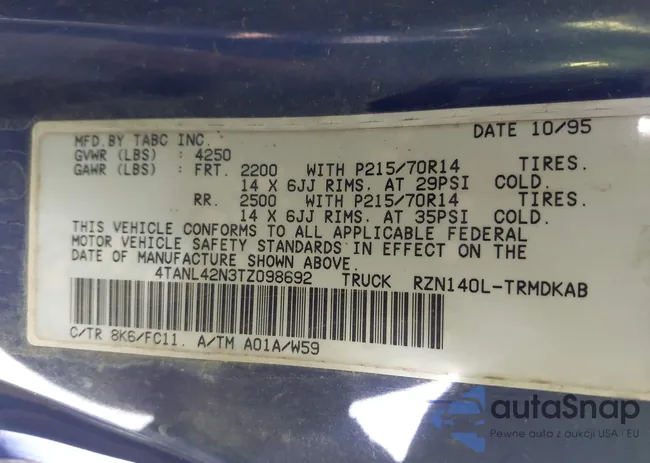 4TANL42N3TZ098692: 44123841