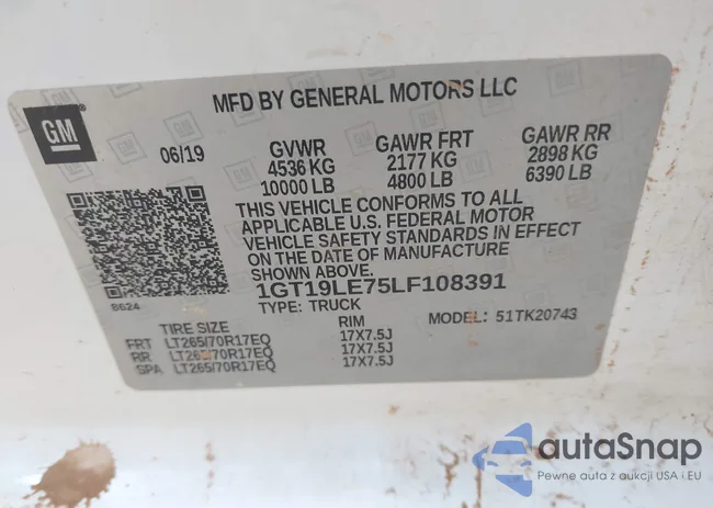 1GT19LE75LF108391: 44123956