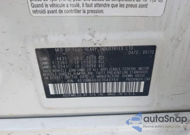 4S3BMBA60C3040769: 44124042