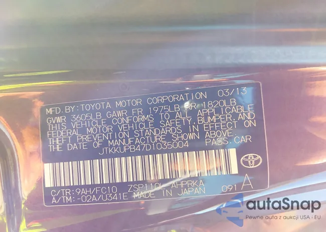 JTKKUPB47D1035004: 44123134