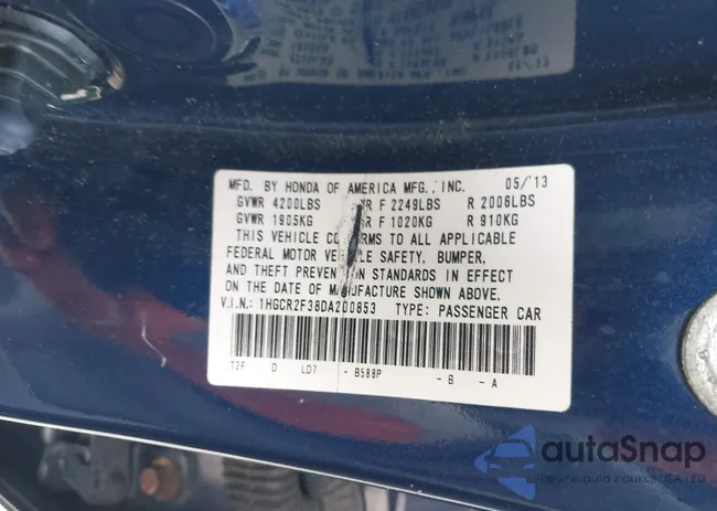 1HGCR2F38DA200853: 44123204