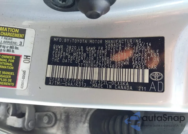 2T1BURHE7EC146927: 44123218