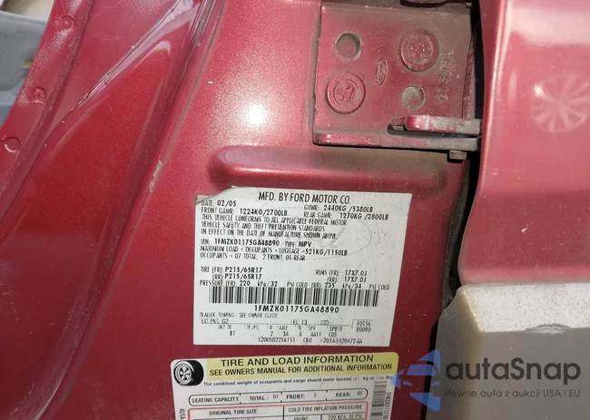 1FMZK01175GA48890: 44123240