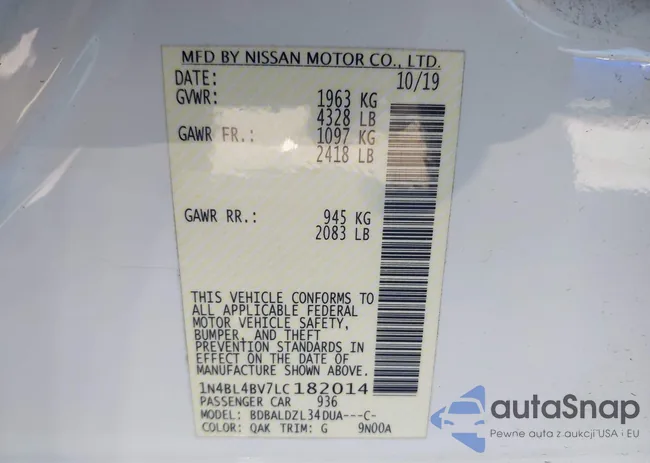 1N4BL4BV7LC182014: 44123362