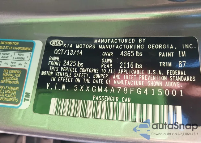 5XXGM4A78FG415001: 44123385