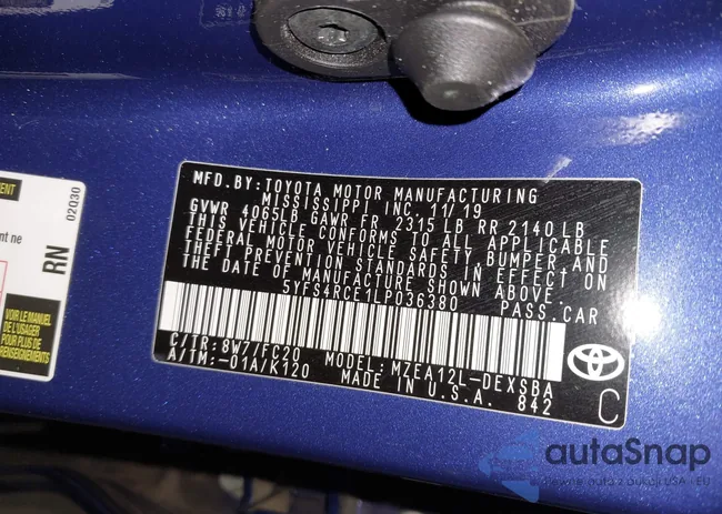 5YFS4RCE1LP036380: 44124532