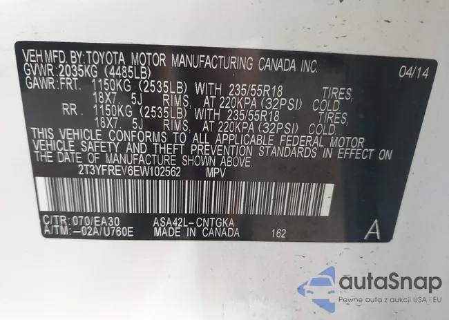 2T3YFREV6EW102562: 44124592