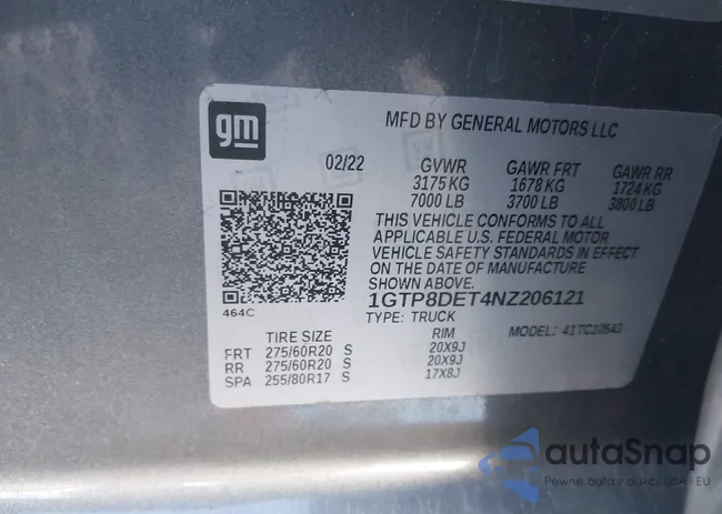 1GTP8DET4NZ206121: 44124598