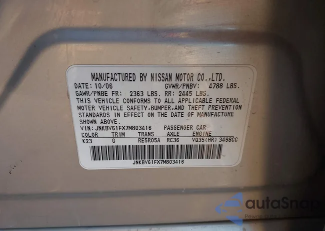 JNKBV61FX7M803416: 44124614