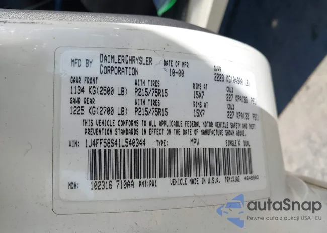 1J4FF58S41L540344: 44124637