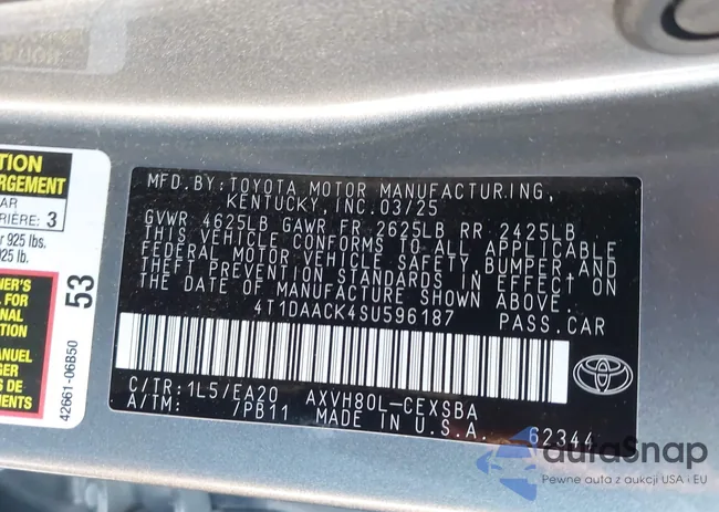 4T1DAACK4SU596187: 44124644