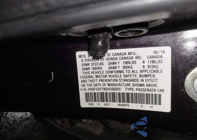 2HGFC2F7XGH556020: 44124645