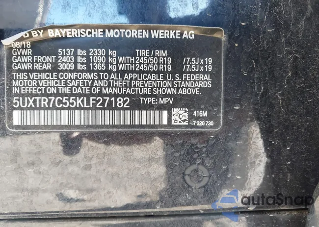 5UXTR7C55KLF27182: 44124670
