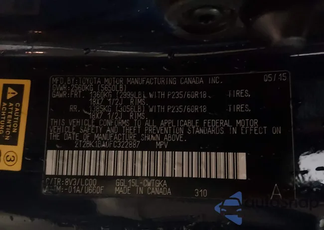 2T2BK1BA0FC322887: 44124685