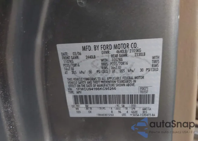 1FMCU94166KC95266: 44124697