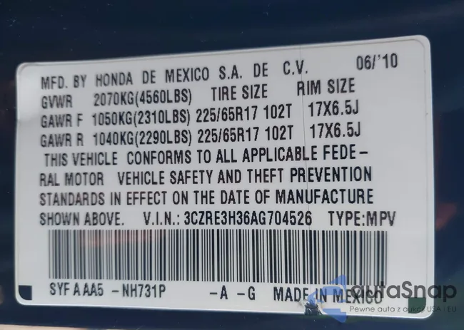 3CZRE3H36AG704526: 44124711