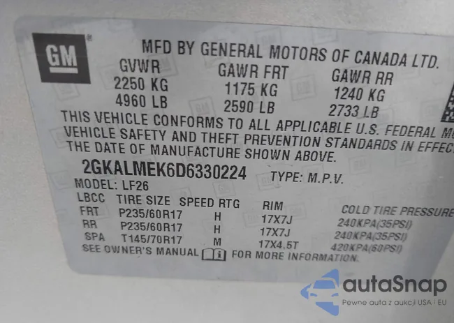 2GKALMEK6D6330224: 44124784