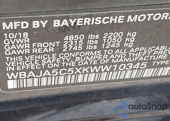 WBAJA5C5XKWW10345: 44124816