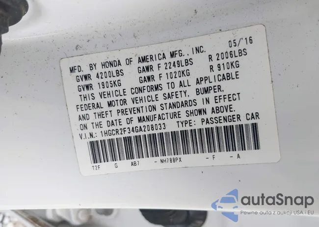 1HGCR2F34GA208033: 44124838