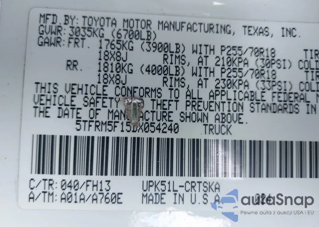 5TFRM5F15DX054240: 44125036