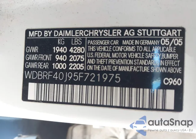 WDBRF40J95F721975: 44124172