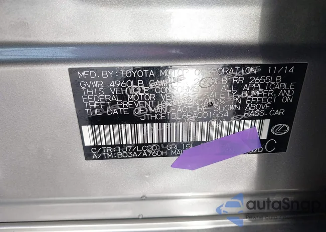 JTHCE1BL6FA001554: 44124273