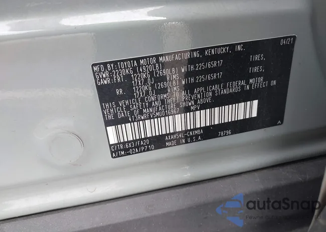 4T3RWRFV5MU016967: 44124316