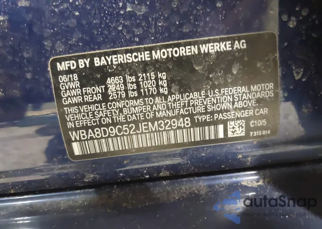 WBA8D9C52JEM32948: 44124419