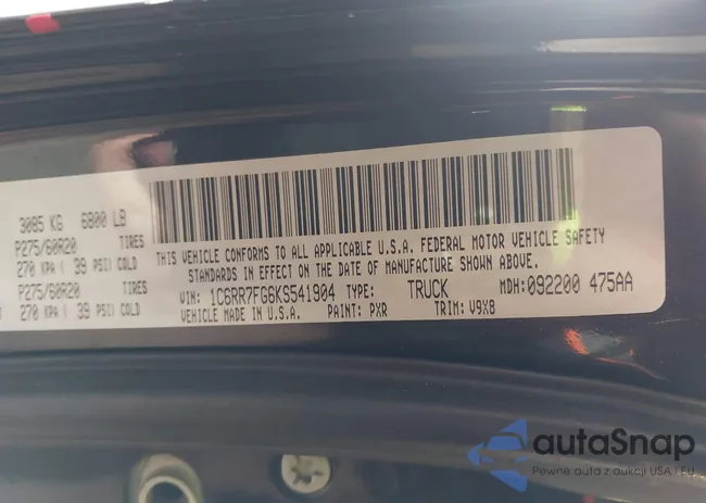 1C6RR7FG6KS541904: 44125589